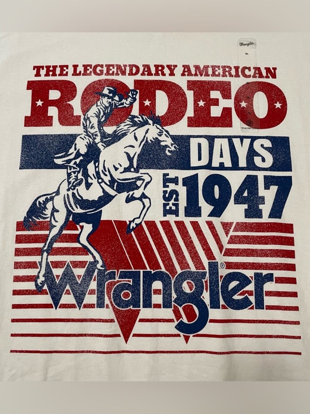 NWT Wrangler Retro American Rodeo Graphic T-Shirt 1947 Cowgirl Western USA Music